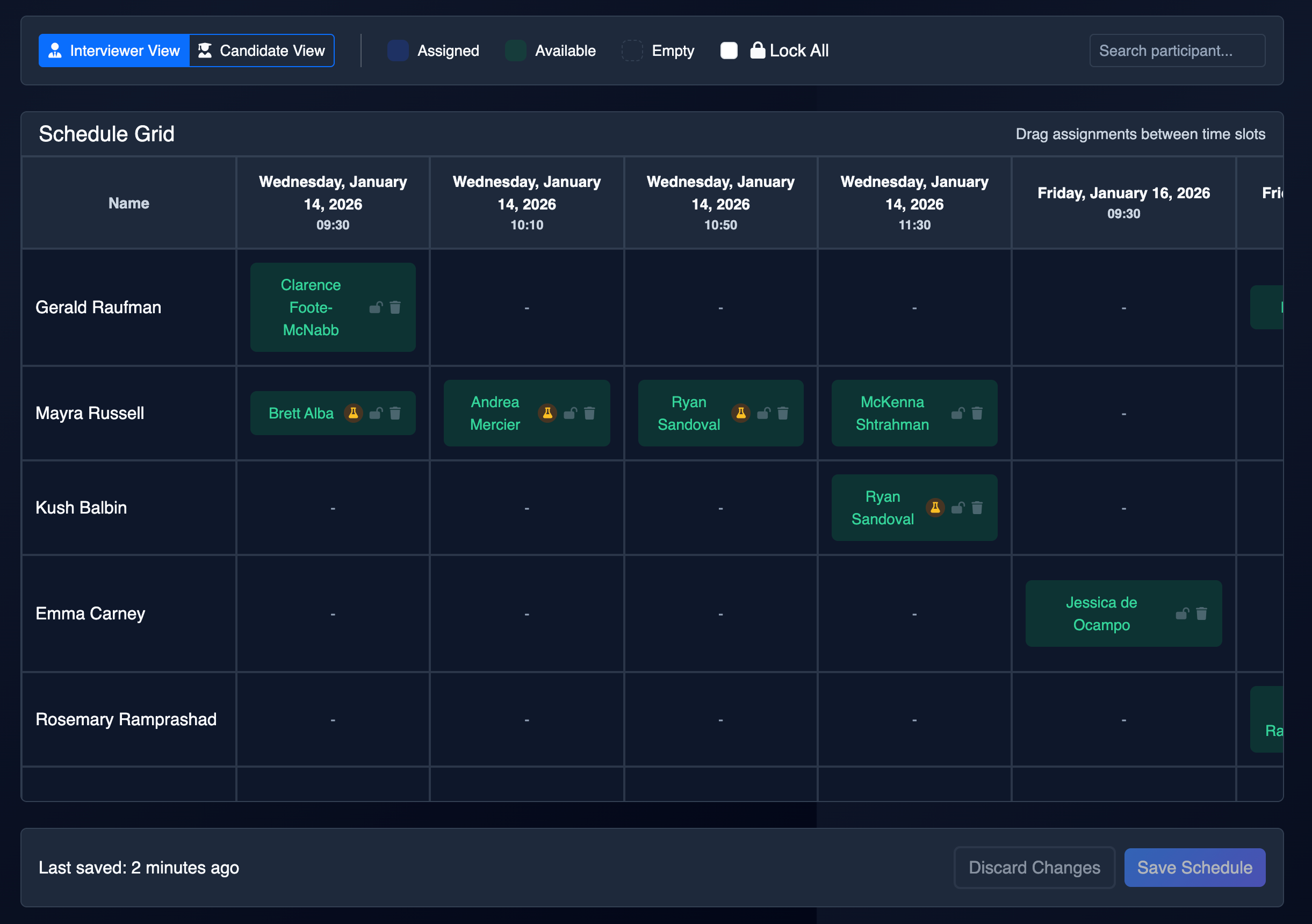 Schedule Genius schedule editor